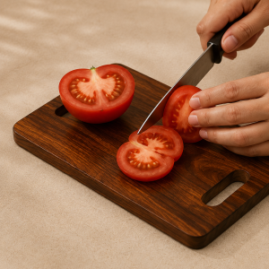Hand-Crafted Sheesham Wood Rectangular Cutting Board with Handle